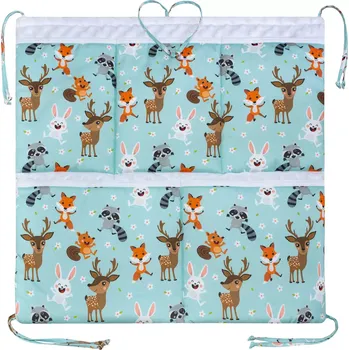 ESITO | Luxusní kapsář na postýlku Minky Forest - bílá / 53 x 53 cm