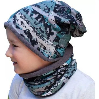 Kojenecká čepice ESITO | Zimní čepice spadená Peaks - zelená / 42