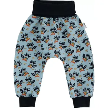 Kojenecké oblečení ESITO | Dětské zateplené BIO tepláky Mýval vel. 56 až 86 - černá / 62