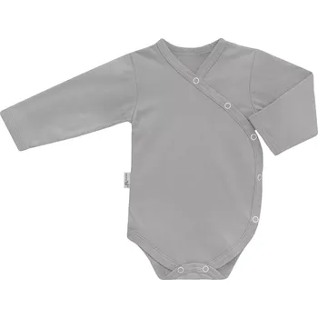 ESITO | Antibakteriální dětské body zavinovací jednobarevné vel. 44 - 68 - šedá / 56