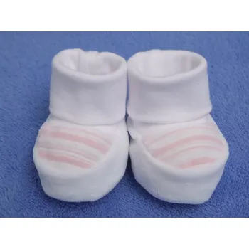 Chlapecké bačkory ESITO | Kojenecké bačkůrky plyš pruh malé - růžová