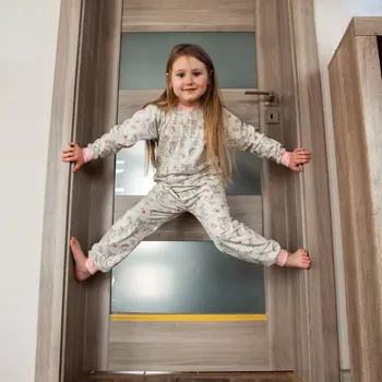 Dívčí pyžamo ESITO | Dětské BIO pyžamo Ježek vel. 92 - 110 - béžová / 92