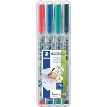 Ne-permanentní popisovač "Lumocolor 311 S", 4 různé barvy, sada, OHP, 0,4 mm, STAEDTLER 311 WP4