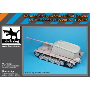 Plastikový model Blackdog 1/35 German 12,8 cm Emil canvas (for Trumpeter)
