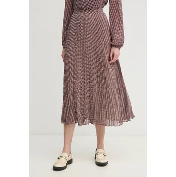 Dámská sukně Sukně Tommy Hilfiger vínová barva, midi, áčková, WW0WW43883 83X, vel. 36