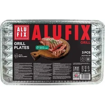 Grilovací tác, 34,5 x 22,5 cm, obdélníkový, 3 ks, ALUFIX GRILL3UNINEW