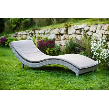 Zahradní lehátko DIMENZA Lehátko BARCELONA - šedé (umělý ratan)