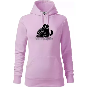 Dámská mikina Kdo víno pije a muzice platí - Mikina dámská Cape s kapucí - S ( Orchid )