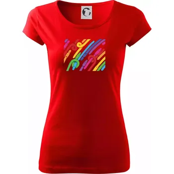 Dámské tričko Žížaly pruhy (Alexis Citrine) - Dámské triko Pure - 3XL ( Červená )