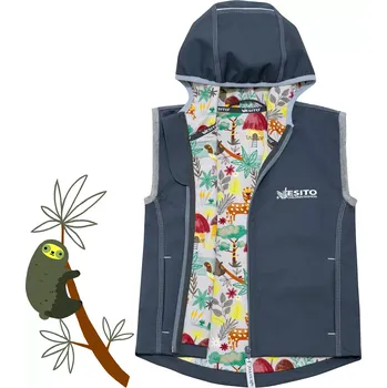 ESITO | Dětská softshellová dvojitá vesta Keňa vel. 92 - 116 - šedá / 110