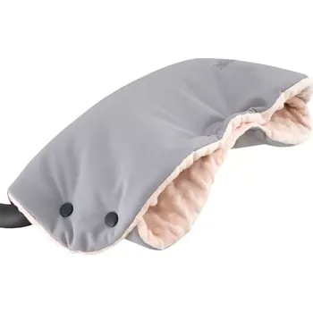 Rukávník ESITO | Rukávník ke kočárku Minky softshell - šedá / lososová / 45 x 53 cm