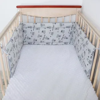 Příslušenství pro dětskou postel a kolébku ESITO | Mantinel do postýlky Teddy bears Grey - šedá / 28 x 180 cm