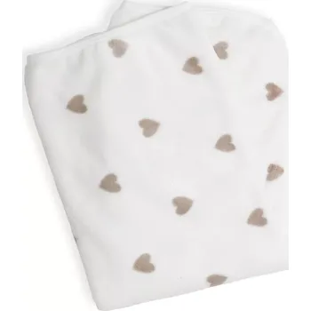 Dětská deka ESITO | Dětská deka jednoduchá Heart - smetanová / 75 x 100 cm