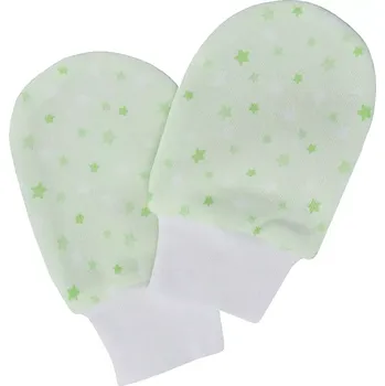 Rukavice ESITO | Rukavice bavlna potisk hvězdička - hvězdička zelená / 68