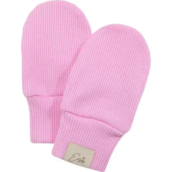 Rukavice ESITO | Kojenecké rukavice žebrované Color Pink - růžová / 56