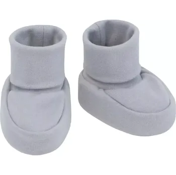Capáčky ESITO | Kojenecké bačkůrky bavlna malé jednobarevné šedé - šedá / New - délka stélky: 8 cm