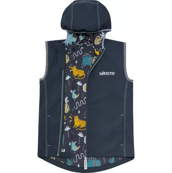 ESITO | Dětská softshellová dvojitá vesta Safari vel. 122 - 146 - šedá / 140