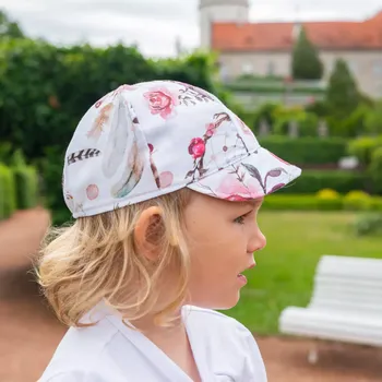 Kojenecké oblečení ESITO | Dětská kšiltovka Růžový sen - bílá / XL