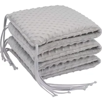 Příslušenství pro dětskou postel a kolébku ESITO | Luxusní mantinel do postýlky MINKY Silver - stříbrná / 28 x 180 cm