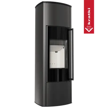Krbová kamna Kratki Volně stojící ocelová kamna AB ENYO R Vysoká 5,5 kW Ø 100/150 černá