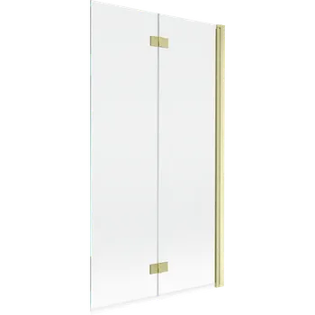 Vanová zástěna Mexen Mist sprchová zástěna 2-křídlá pravá 100 x 150 cm, transparentní, zlatý kartáčovaný - 8A9-100-002-55-00-P Vanové zástěny