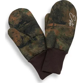 Rukavice ESITO | Palcové rukavice softshell DUO Forest - hnědá / 3 - 5 let