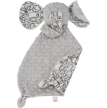 Příslušenství pro dětskou postel a kolébku ESITO | Muchláček ZOO Slon - stříbrná / 41 x 30 cm