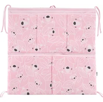 Příslušenství pro dětskou postel a kolébku ESITO | Kapsář na postýlku Brumla - růžová / 53 x 53 cm