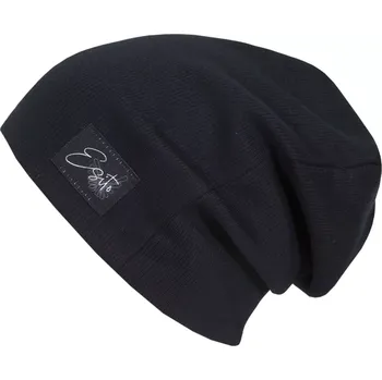 Kojenecká čepice ESITO | Žebrovaná čepice spadená Color Black - černá / 40