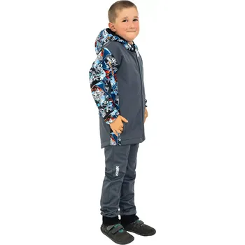 Kojenecká bunda ESITO | Dětská softshellová bunda Snowboard - šedá / 146