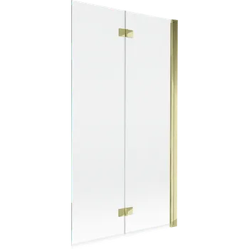 Vanová zástěna Mexen Mist vanová zástěna 2-dílný pravý 100 x 150 cm, průhledný, zlatý - 8A9-100-002-50-00-P Vanové zástěny