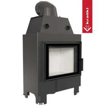 Krbová vložka Kratki Krbová MBM levá 10 kW Ø 200 zvedací dveře ohýbané sklo černá