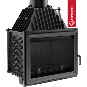 Krbová kamna Kratki Litinový krb na dřevo ZUZIA DECO pravá 15 kW Ø