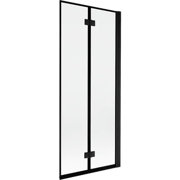 Vanová zástěna Mexen Mist vanová zástěna 2křídlá pravá 80 x 150 cm, černý rám, černá - 8A9-080-002-70-70-P Vanové zástěny