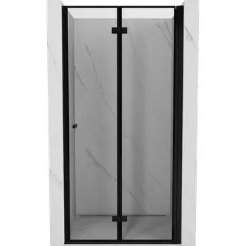 Sprchové dveře Mexen Mist-F sprchové dveře skládací pravé 90 cm, černý rám, černé - 8A6-090-000-70-70-P Sprchové dveře