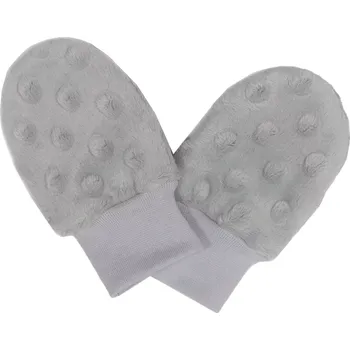 Rukavice ESITO | Kojenecké zimní rukavice Minky Silver - stříbrná / 62