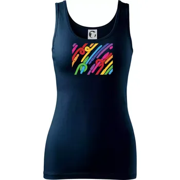 Dámské tričko Žížaly pruhy (Alexis Citrine) - Dámské tílko - 2XL ( Námořní modrá (velmi tmavá - téměř černá) )