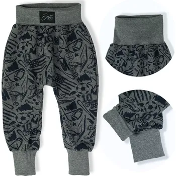 ESITO | Dětské tepláky s vysokým pasem Sport - šedá / 80