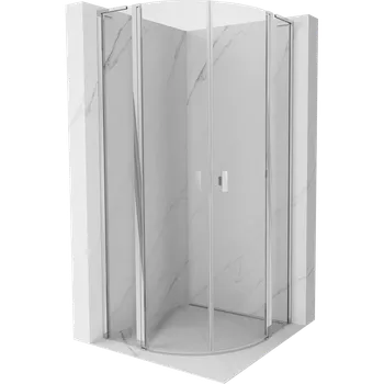 Mexen Mist L polokruhová sprchová kabina sklopná 80 x 80 cm, transparentní, chrom - 8A32L-080-080-01-00 Sprchové kouty
