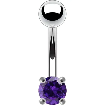 Piercing Šperky4U Stříbrný piercing do pupíku, zirkon - BP01027-A