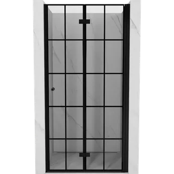 Sprchové dveře Mexen Mist-F skládací sprchové dveře pravé 110 cm, černá mřížka, černé - 8A6-110-000-70-77-P Sprchové dveře