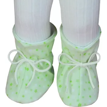 Chlapecké bačkory ESITO | Kojenecké botičky bavlna velké hvězdička - hvězdička zelená