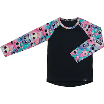 Chlapecké tričko ESITO | Dívčí triko s dlouhým rukávem Colored cats Black - černá / 110