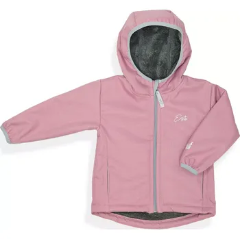 Kojenecká bunda ESITO | Dětská zimní softshellová bunda s beránkem Antique pink - růžová / 74