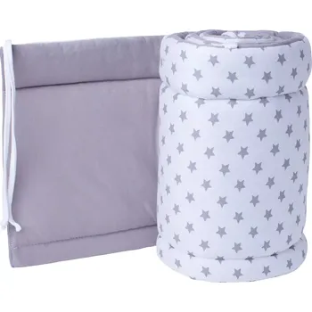 Příslušenství pro dětskou postel a kolébku ESITO | Antibakteriální mantinel do postýlky Hvězda - šedá / 28 x 180 cm