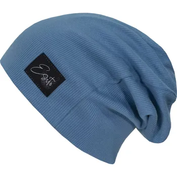 Kojenecká čepice ESITO | Žebrovaná čepice spadená Color Blue - modrá / 42