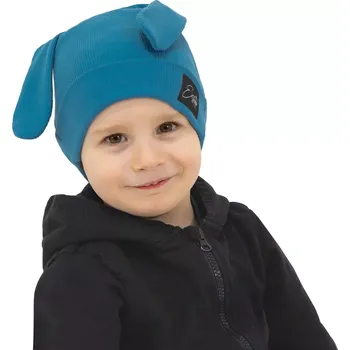 Kojenecká čepice ESITO | Jarní čepice s ušima Color Blue - modrá / 36