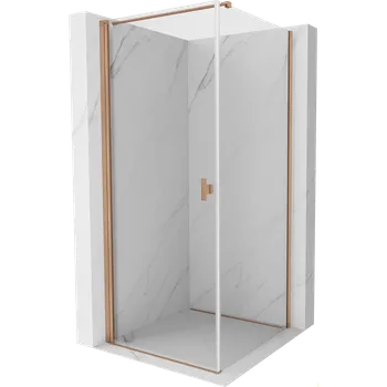 Mexen Mist-B sprchový kout otevírací, 70 x 70 cm, transparentní, kartáčovaná měď - 8A2T-070-070-65-00 Sprchové kouty