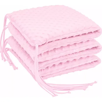 Příslušenství pro dětskou postel a kolébku ESITO | Luxusní mantinel do postýlky MINKY Pink - růžová / 28 x 180 cm