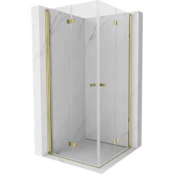 Mexen Mist-F Duo skládací sprchová kabina 100 x 100 cm, transparentní, zlatá - 8A6-100L-100P-50-00 Sprchové kouty